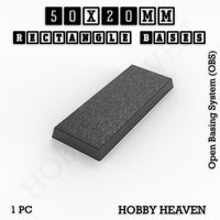 Rectangle Bases Range Sizes - 20x15mm to 75x25mm Small Sizes 3d Print Full Range Tabletop Games