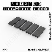 Rectangle Bases Range Sizes - 20x15mm to 75x25mm Small Sizes 3d Print Full Range Tabletop Games