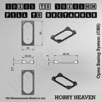 Wargaming Oval to Rectangle Base Converters โ Tabletop Games | 3D Printed Tabletop Accessories