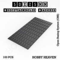 Rectangle Bases Range Sizes - 20x15mm to 75x25mm Small Sizes 3d Print Full Range Tabletop Games