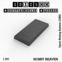Rectangle Bases Range Sizes - 20x15mm to 75x25mm Small Sizes 3d Print Full Range Tabletop Games