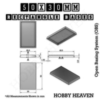 Rectangle Bases Range Sizes - 20x15mm to 75x25mm Small Sizes 3d Print Full Range Tabletop Games