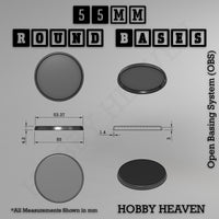 55mm Round Textured Bases 3d Printed Infinty Compatible