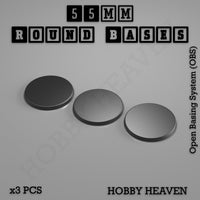55mm Round Textured Bases 3d Printed Infinty Compatible