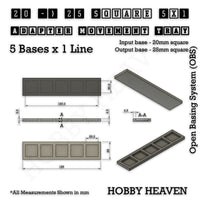 Square and Rectangle Movement Trays Adapters for Tabletop Games