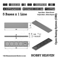 Round to Square Movement Trays Adapters for Tabletop Games