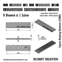 Round to Square Movement Trays Adapters for Tabletop Games