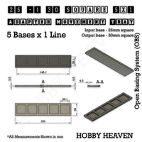 Square and Rectangle Movement Trays Adapters for Tabletop Games
