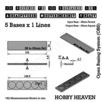 Round to Square Movement Trays Adapters for Tabletop Games