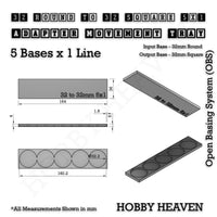 Round to Square Movement Trays Adapters for Tabletop Games