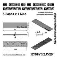 Round to Square Movement Trays Adapters for Tabletop Games