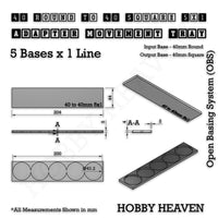 Round to Square Movement Trays Adapters for Tabletop Games