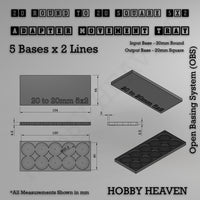Round to Square Movement Trays Adapters for Tabletop Games