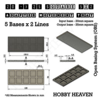 Square and Rectangle Movement Trays Adapters for Tabletop Games