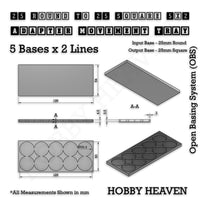 Round to Square Movement Trays Adapters for Tabletop Games