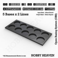 Round to Square Movement Trays Adapters for Tabletop Games