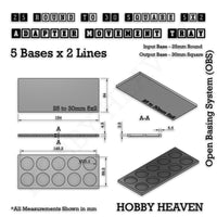 Round to Square Movement Trays Adapters for Tabletop Games