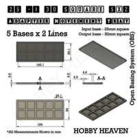 Square and Rectangle Movement Trays Adapters for Tabletop Games
