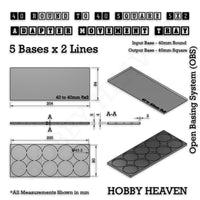 Round to Square Movement Trays Adapters for Tabletop Games