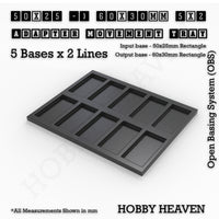 Square and Rectangle Movement Trays Adapters for Tabletop Games