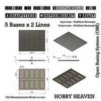 Square and Rectangle Movement Trays Adapters for Tabletop Games