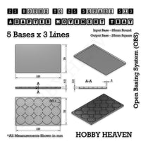 Round to Square Movement Trays Adapters for Tabletop Games