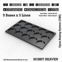 Round to Square Movement Trays Adapters for Tabletop Games