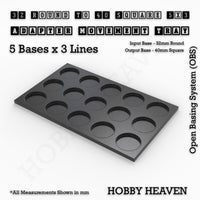 Round to Square Movement Trays Adapters for Tabletop Games