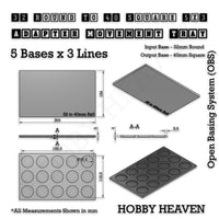 Round to Square Movement Trays Adapters for Tabletop Games
