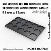 Round to Square Movement Trays Adapters for Tabletop Games