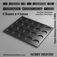 Round to Square Movement Trays Adapters for Tabletop Games