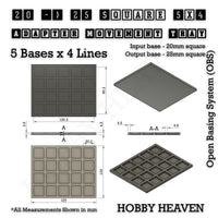 Square and Rectangle Movement Trays Adapters for Tabletop Games