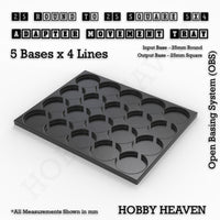 Round to Square Movement Trays Adapters for Tabletop Games