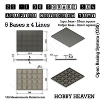 Square and Rectangle Movement Trays Adapters for Tabletop Games