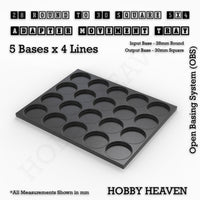 Round to Square Movement Trays Adapters for Tabletop Games