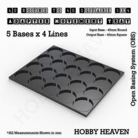 Round to Square Movement Trays Adapters for Tabletop Games