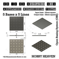 Square and Rectangle Movement Trays Adapters for Tabletop Games