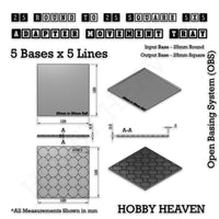 Round to Square Movement Trays Adapters for Tabletop Games