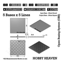 Round to Square Movement Trays Adapters for Tabletop Games