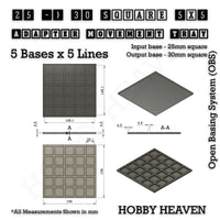 Square and Rectangle Movement Trays Adapters for Tabletop Games