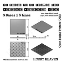 Round to Square Movement Trays Adapters for Tabletop Games