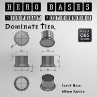 Hero Bases Display Extenders | Round and Ovals | Convert Gaming Bases to Display Bases & Plinths