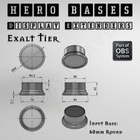 Hero Bases Display Extenders | Round and Ovals | Convert Gaming Bases to Display Bases & Plinths
