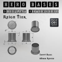 Hero Bases Display Extenders | Round and Ovals | Convert Gaming Bases to Display Bases & Plinths