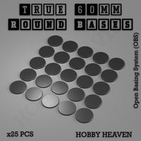 'True' 60mm Round Textured Bases 3d Printed