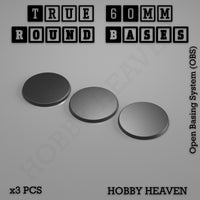 'True' 60mm Round Textured Bases 3d Printed