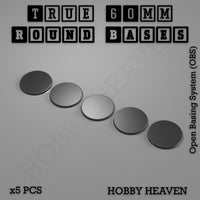 'True' 60mm Round Textured Bases 3d Printed