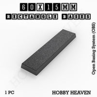 Rectangle Bases Range Sizes - 20x15mm to 75x25mm Small Sizes 3d Print Full Range Tabletop Games