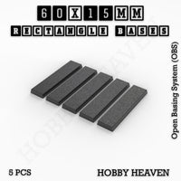 Rectangle Bases Range Sizes - 20x15mm to 75x25mm Small Sizes 3d Print Full Range Tabletop Games