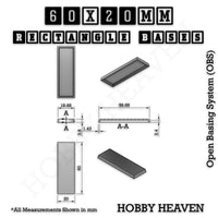 Rectangle Bases Range Sizes - 20x15mm to 75x25mm Small Sizes 3d Print Full Range Tabletop Games
